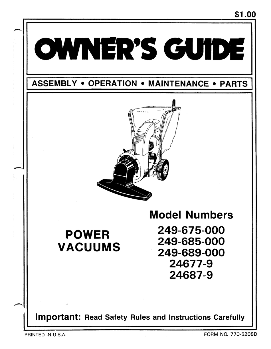 MTD 24677-9 OWNER'S MANUAL Pdf Download | ManualsLib