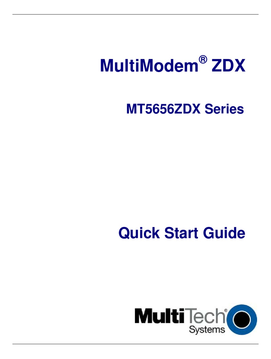 MULTITECH MT5656ZDX SERIES QUICK START MANUAL Pdf Download ManualsLib