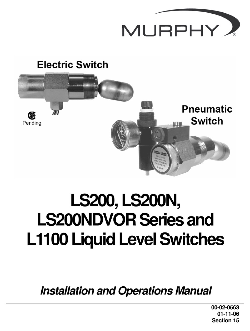 MURPHY L1100 SERIES INSTALLATION AND OPERATION MANUAL Pdf Download