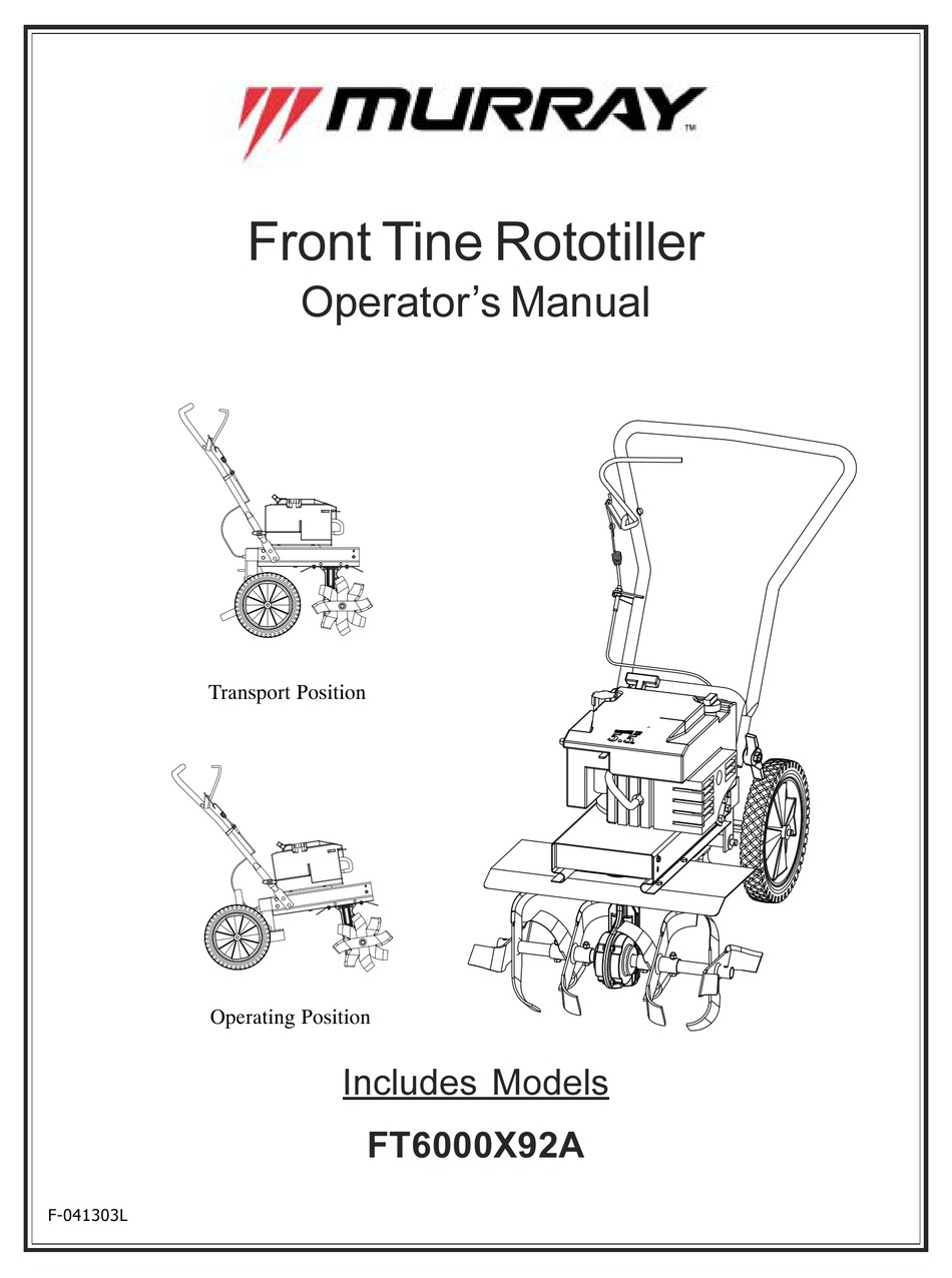 MURRAY FT6000X92A OPERATOR'S MANUAL Pdf Download | ManualsLib