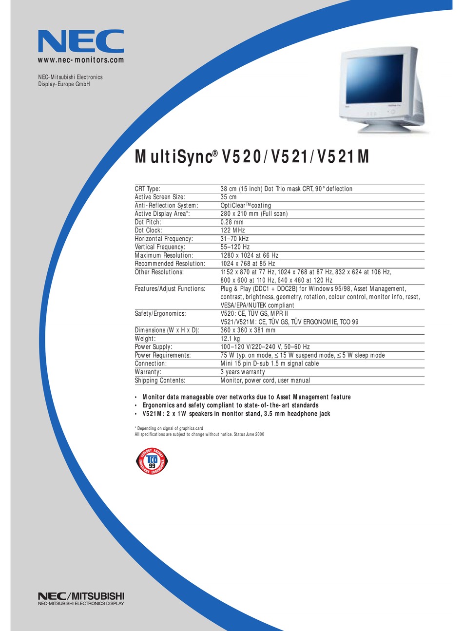 nec multisync v520