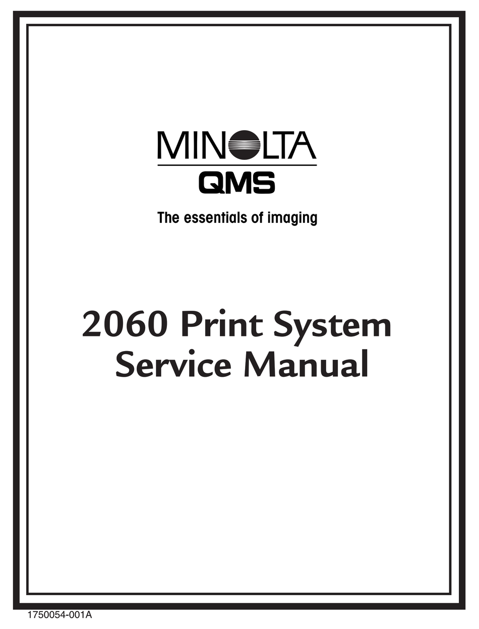 MINOLTA-QMS 2060 SERVICE MANUAL Pdf Download | ManualsLib
