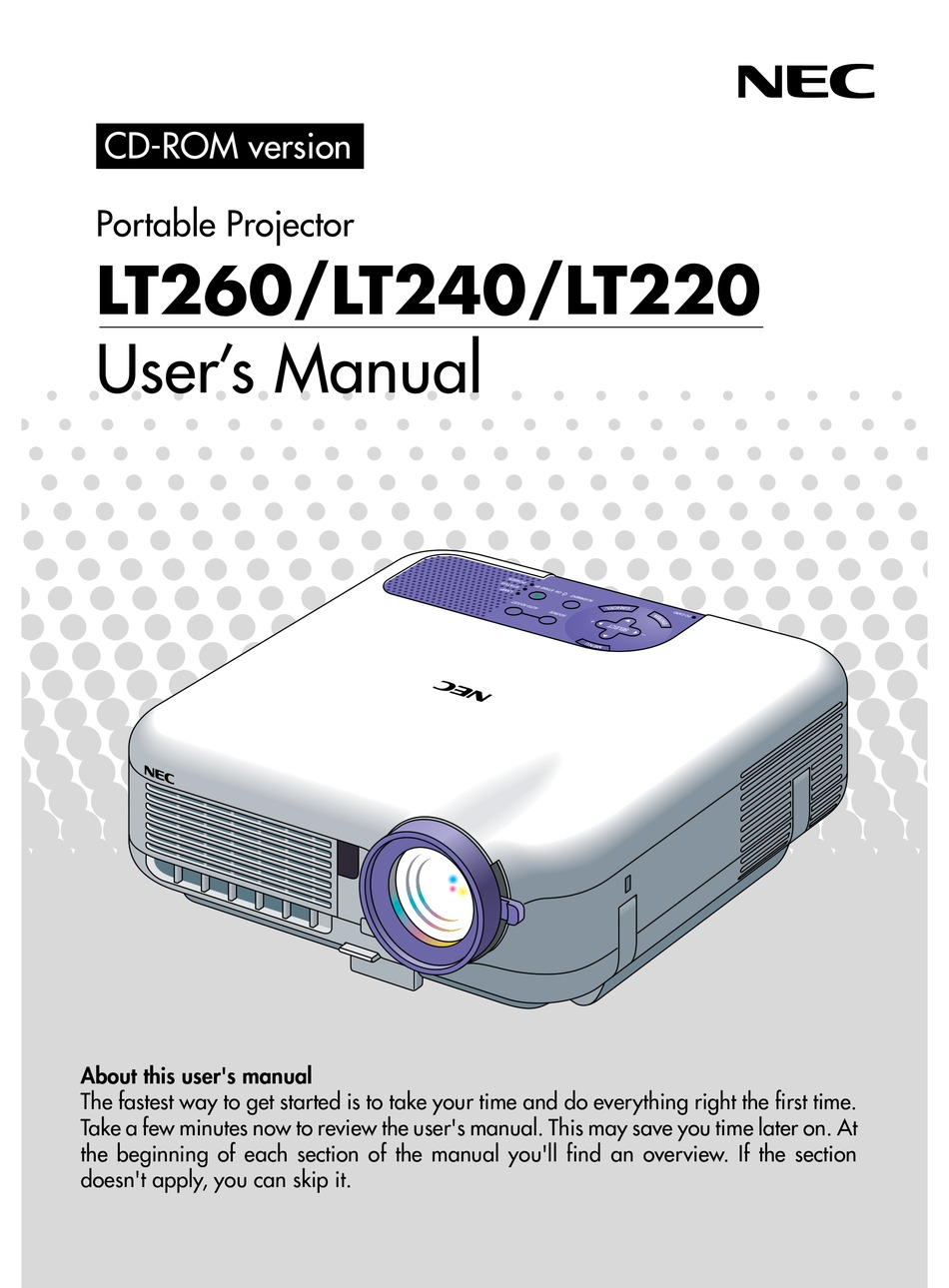 NEC LT240 USER MANUAL Pdf Download | ManualsLib