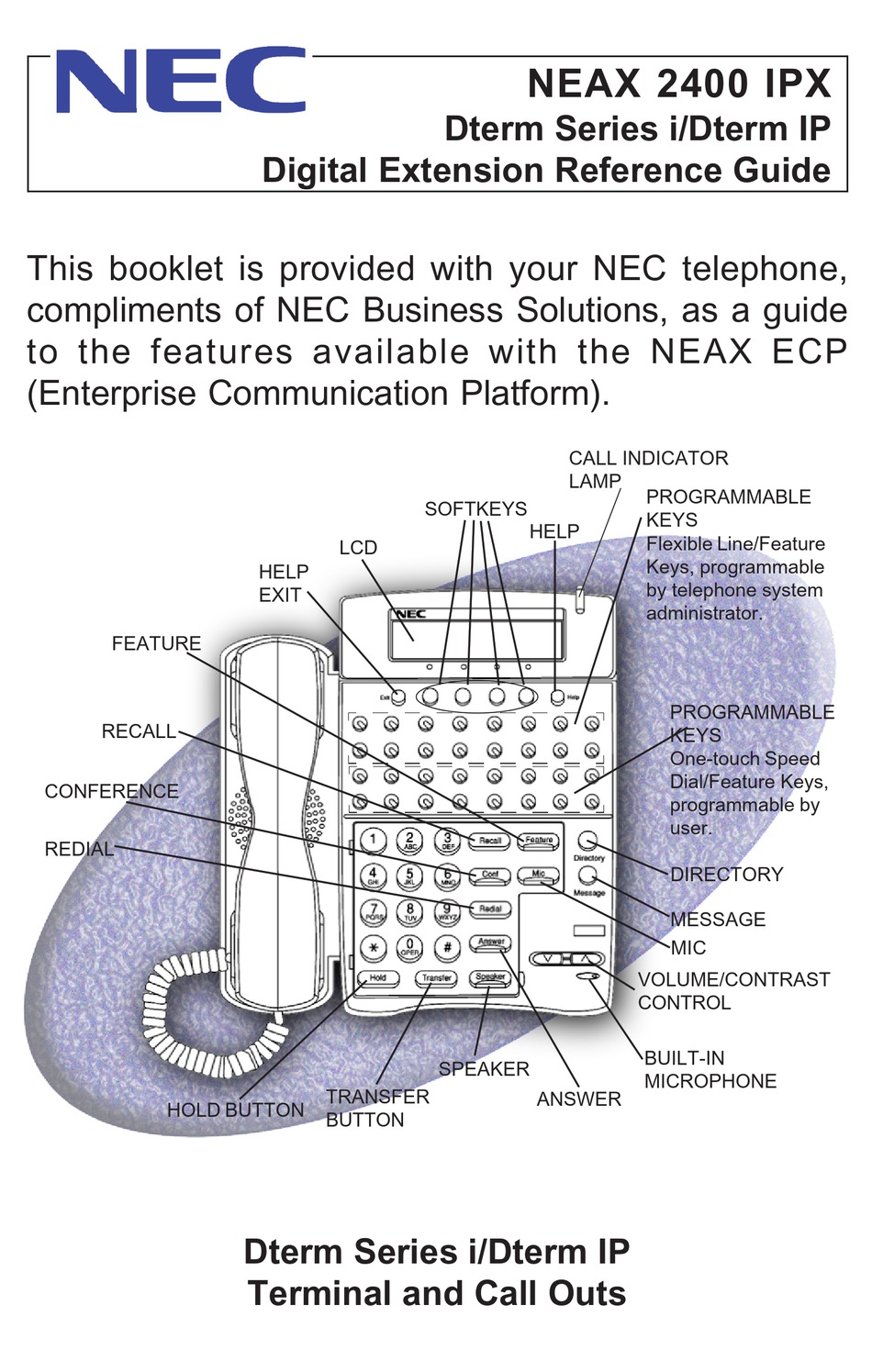 Nec Neax 2400 Ipx Reference Manual Pdf Download Manualib