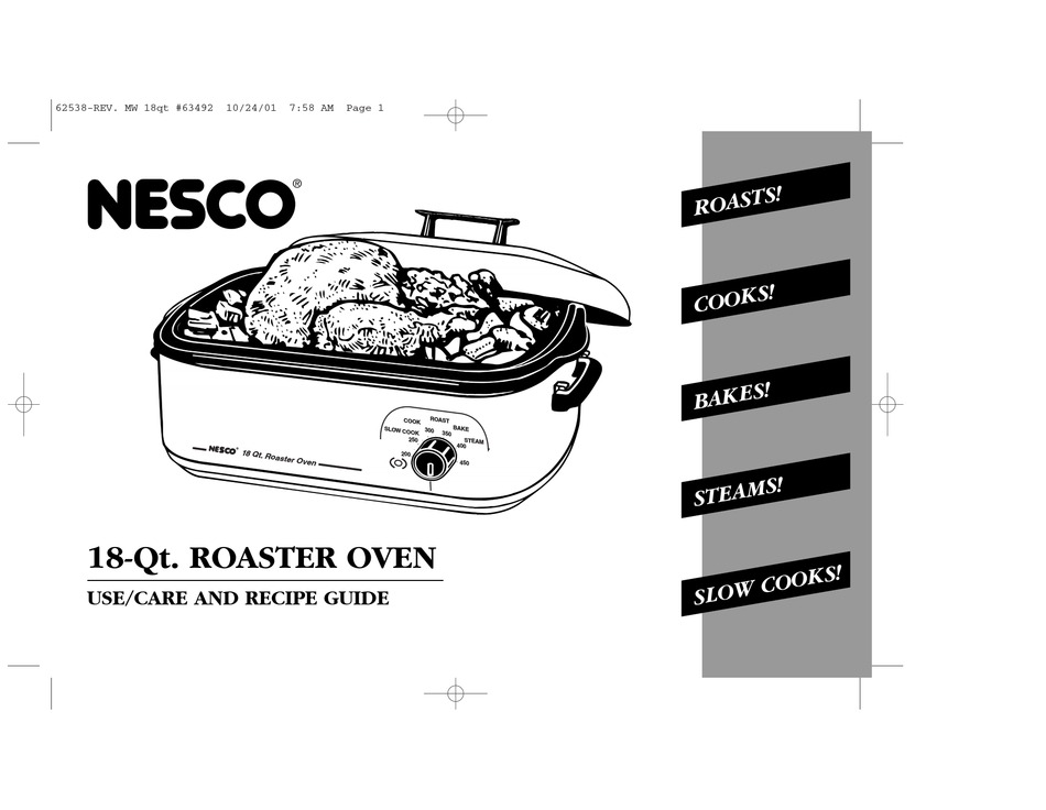 NESCO 18-QT. ROASTER OVEN USE AND CARE MANUAL Pdf Download | ManualsLib