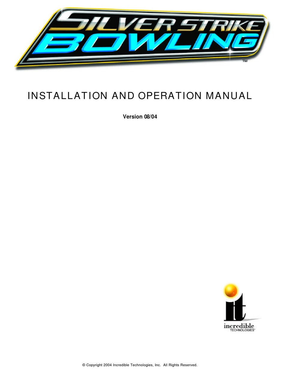 It Silver Strike Bowling Installation And Operation Manual Pdf Download Manualslib