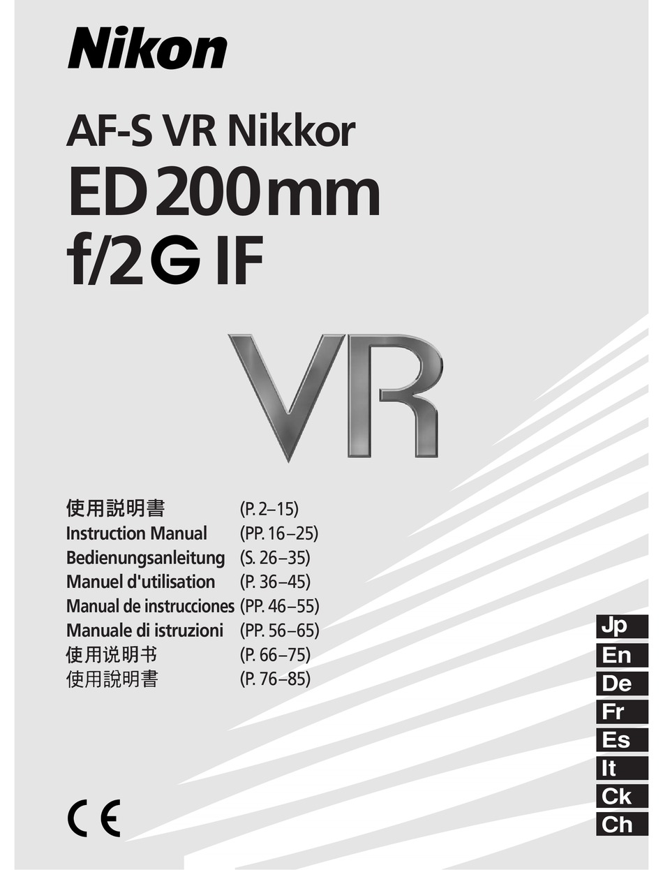 Nikon Af S Vr Instruction Manual Pdf Download Manualslib
