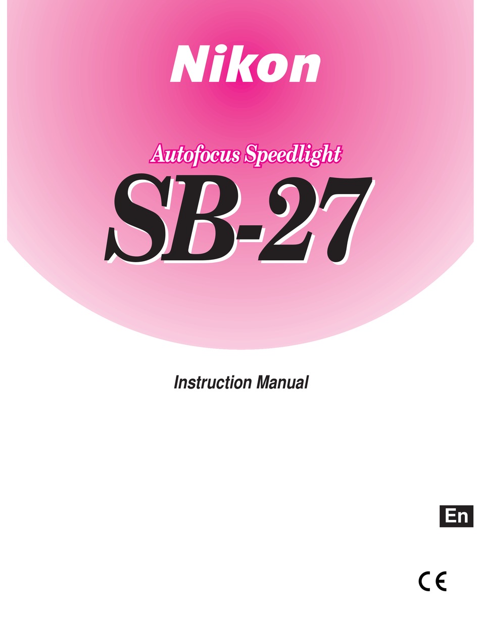 Nikon Autofocus Speedlight Sb 27 Instruction Manual Pdf Download Manualslib