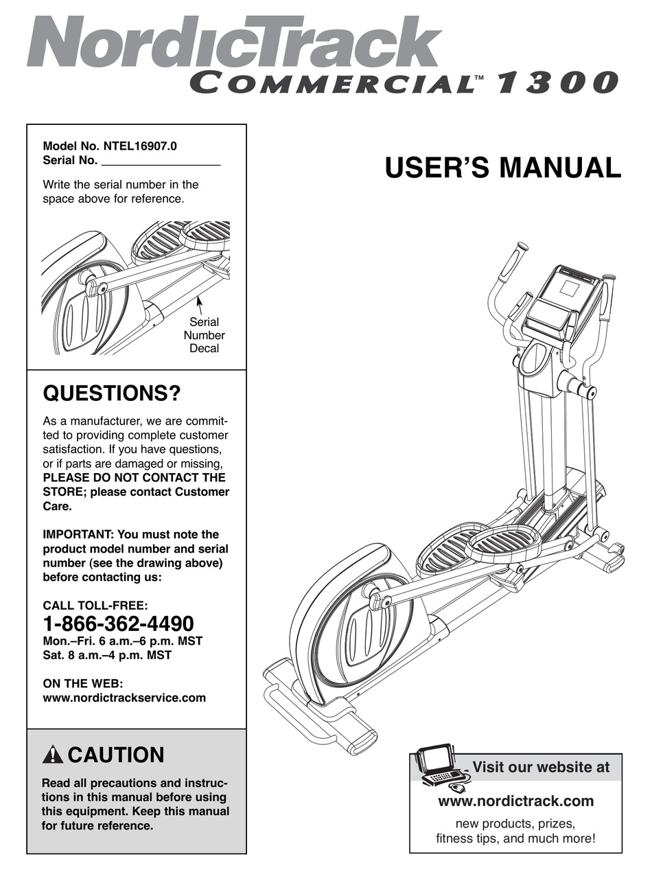 Nordictrack Elite Nordictrack Elliptical Manual Nordictrack