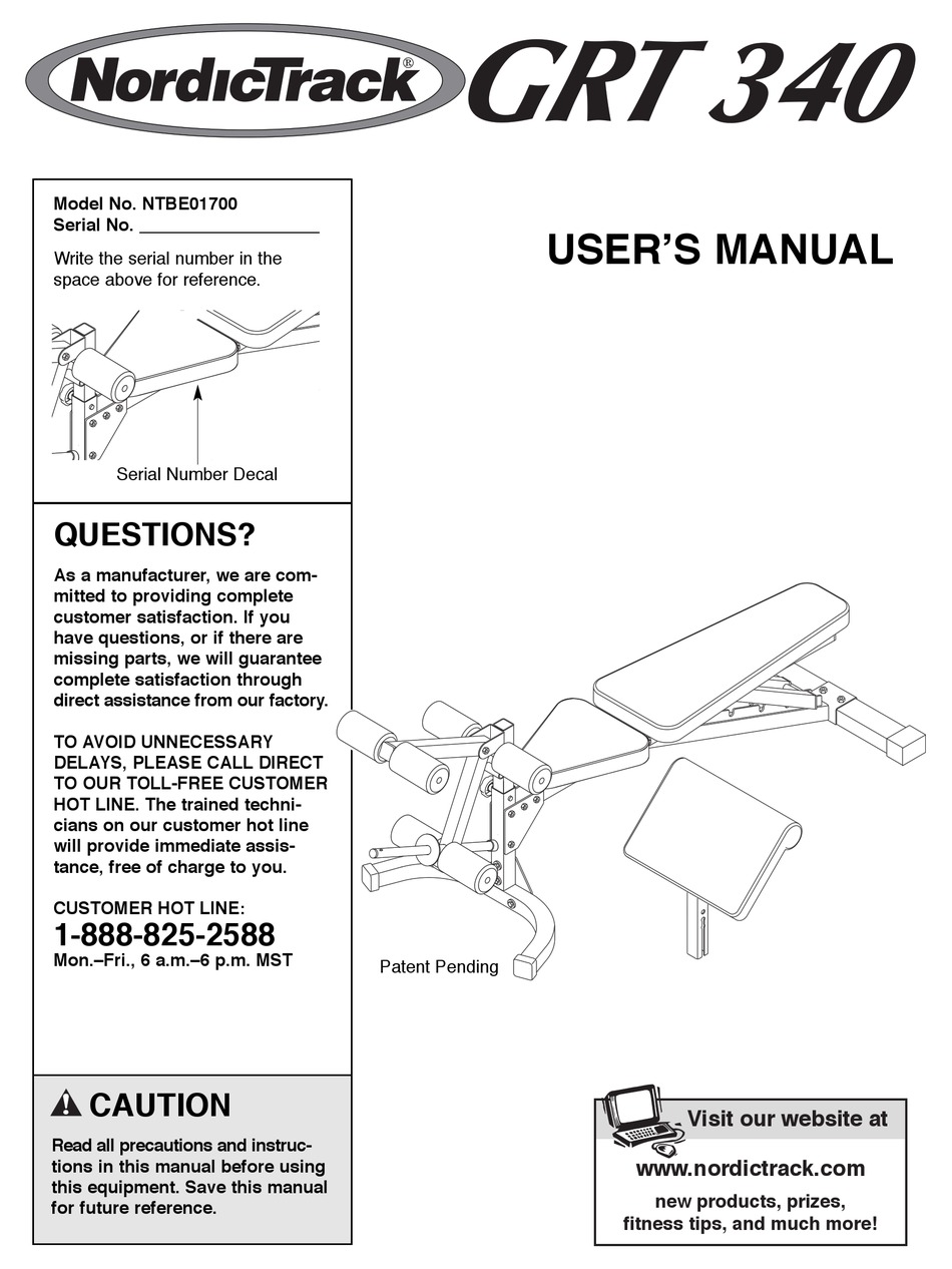 NORDICTRACK NTBE01700 USER MANUAL Pdf Download | ManualsLib