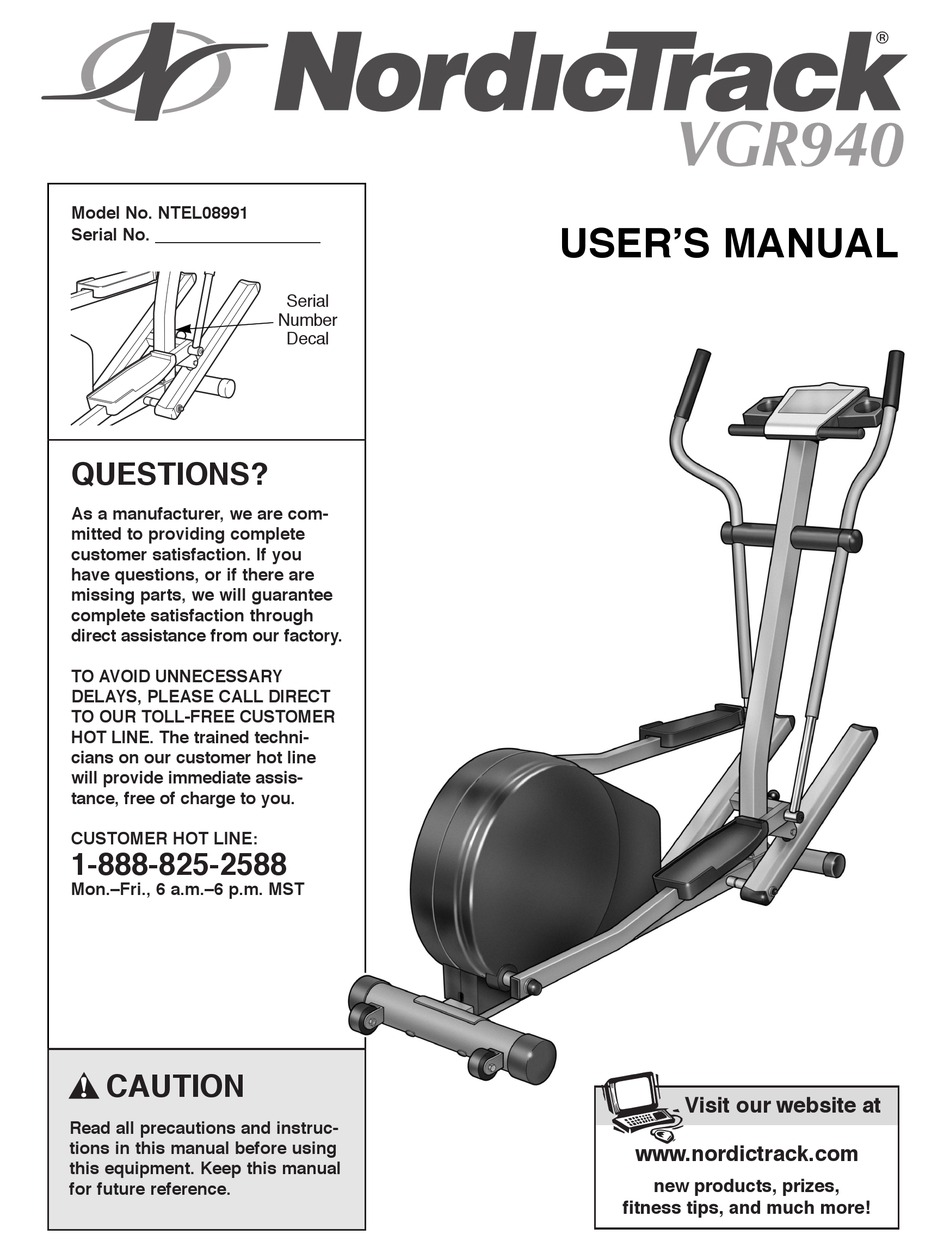 Nordictrack e best sale 7.1 elliptical manual