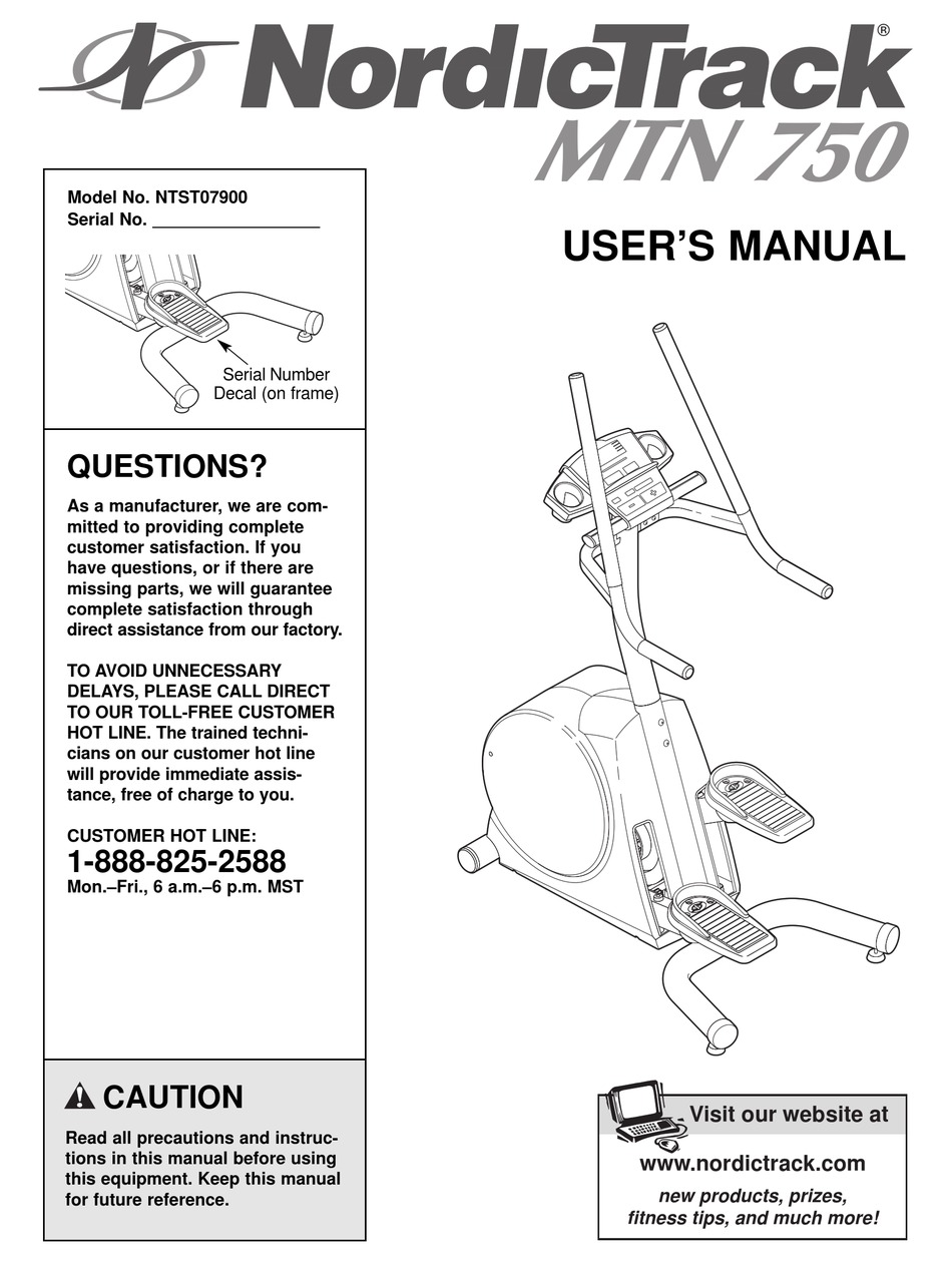 NORDICTRACK NTST07900 USER MANUAL Pdf Download | ManualsLib