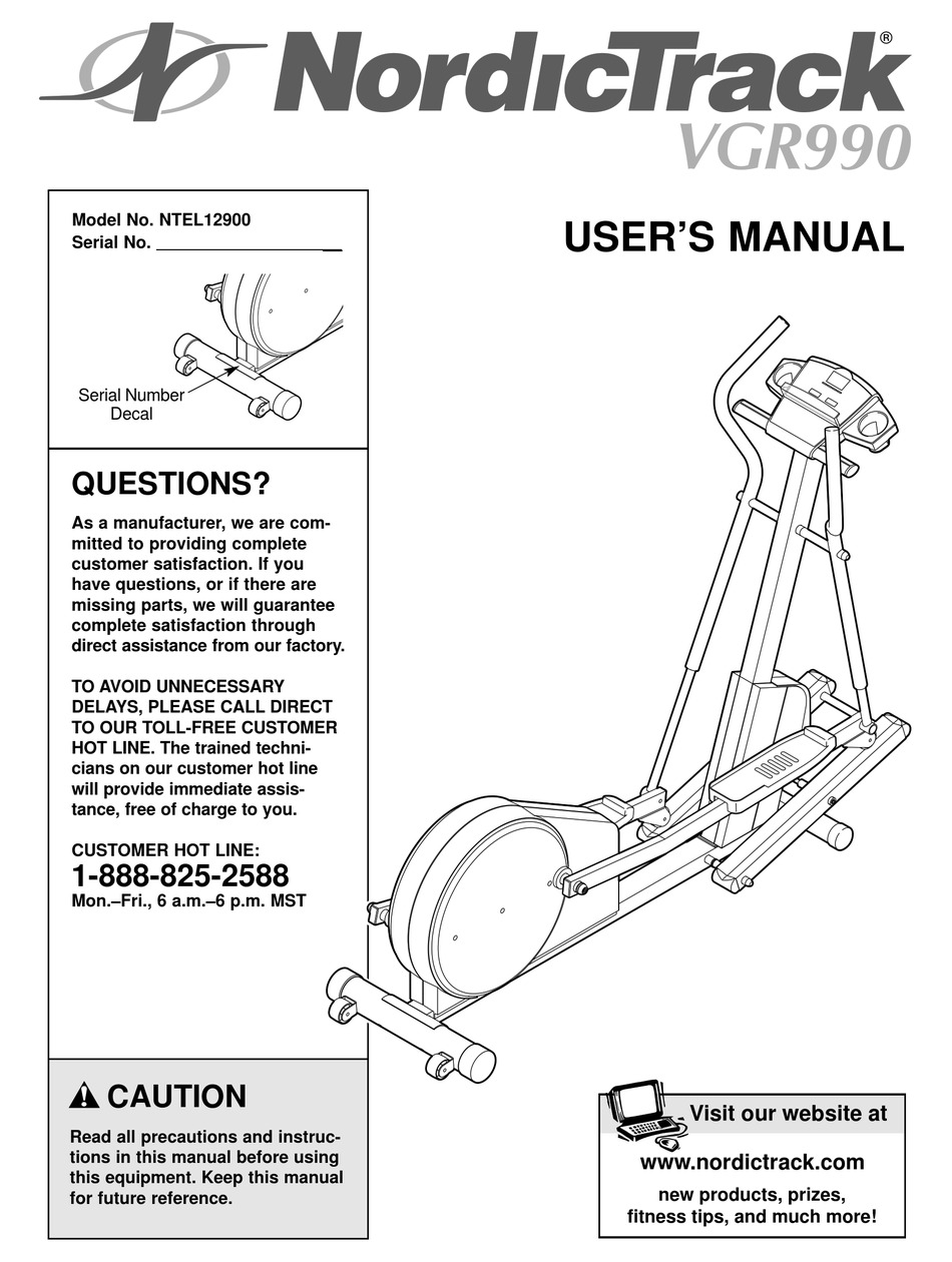 Nordictrack audiostrider 800 discount manual