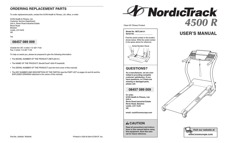 Nordictrack 2025 4500 r