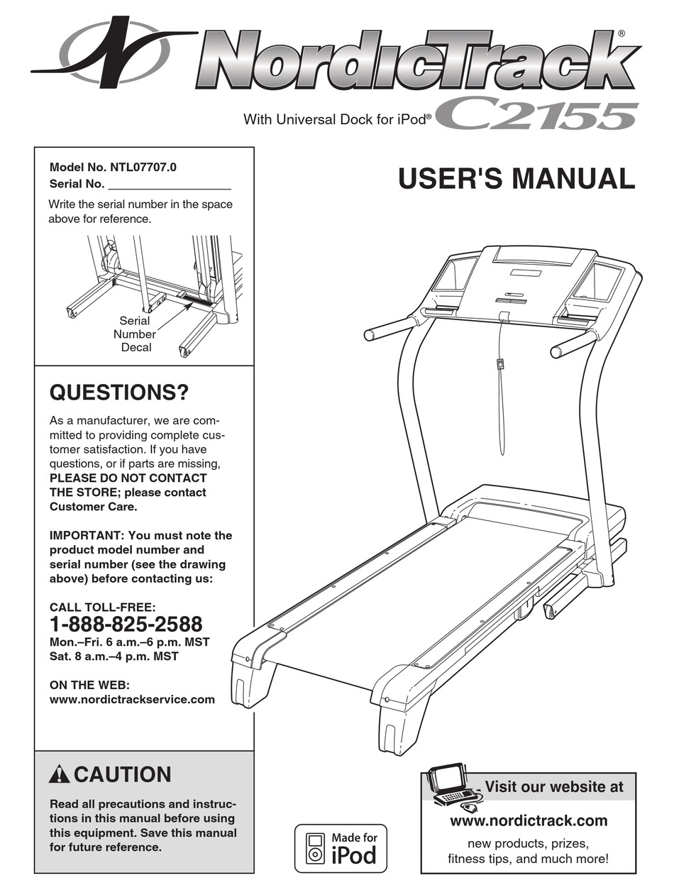 Nordictrack discount c2255 manual