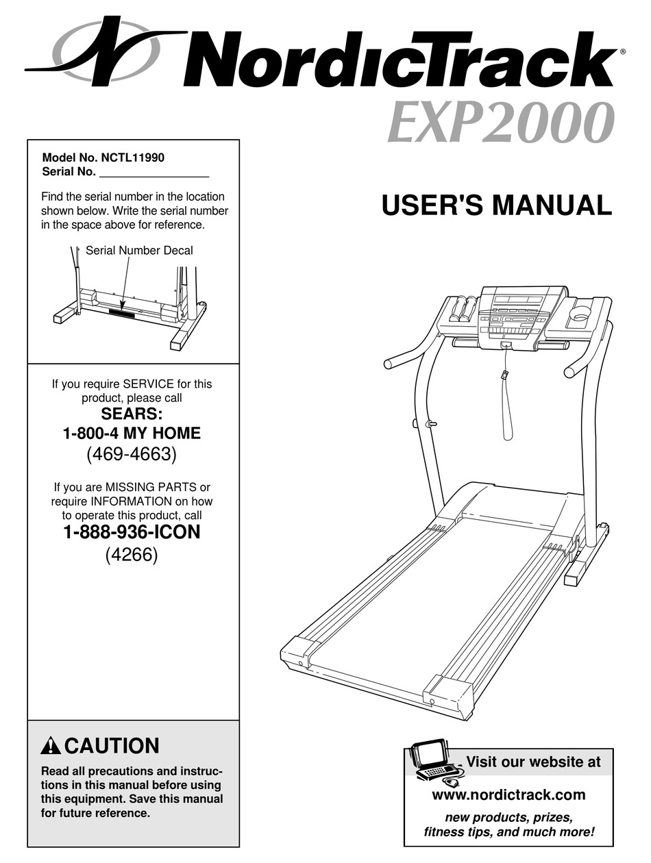 NORDICTRACK EXP2000 NCTL11990 USER MANUAL Pdf Download | ManualsLib