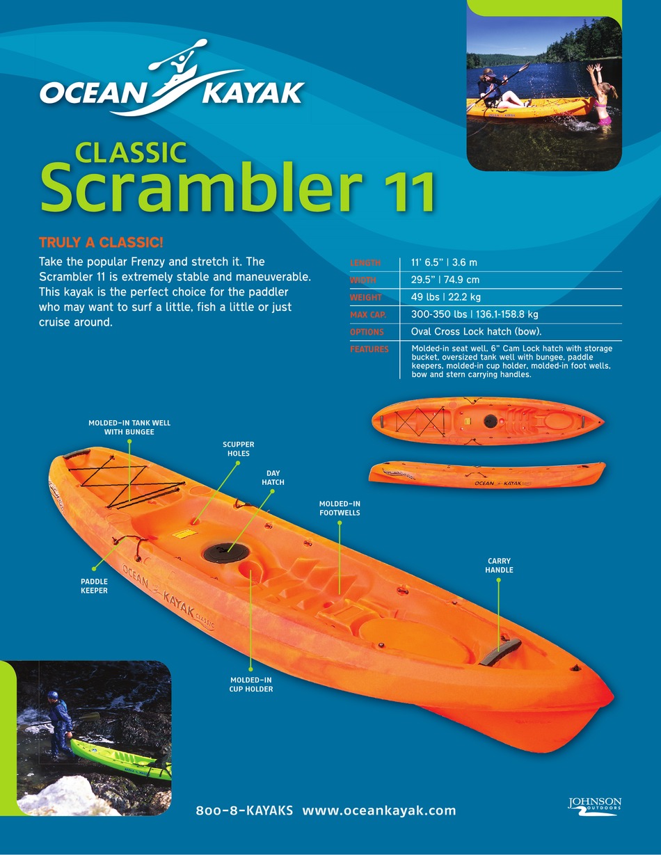 Ocean Kayak Scrambler 11 Brochure Pdf Download Manualslib