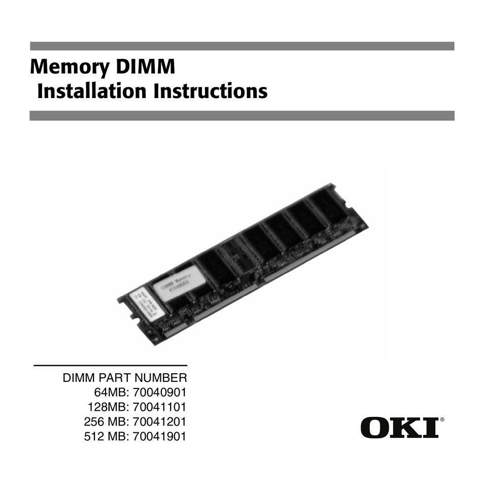 Oki Installation Instructions Manual Pdf Download Manualslib