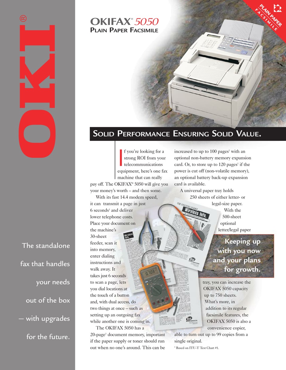 Oki Okifax Specification Sheet Pdf Download Manualslib