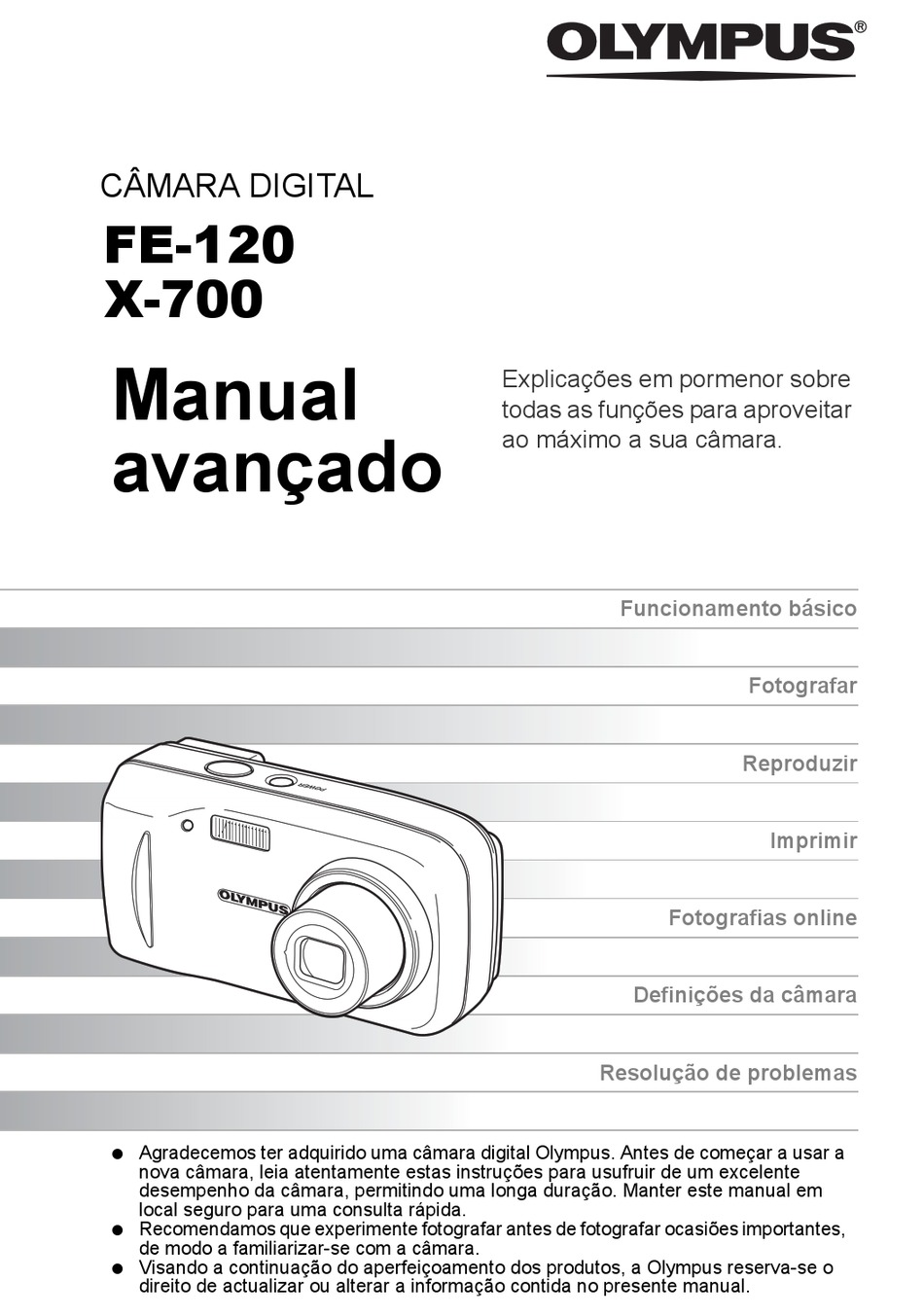 OLYMPUS FE120 MANUAL AVANÇADO Pdf Download ManualsLib