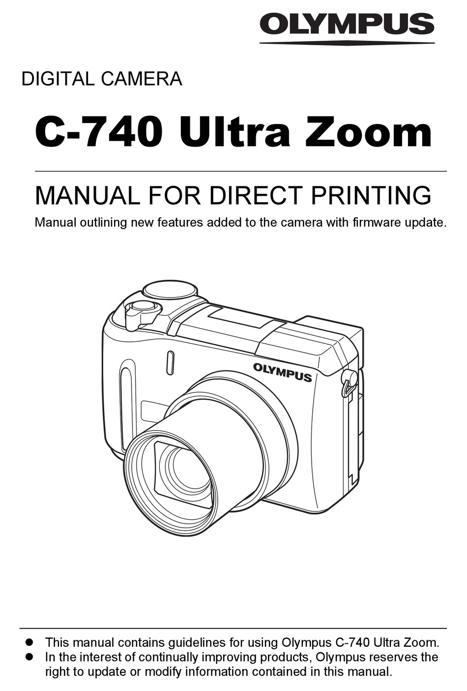 OLYMPUS C740 ULTRA ZOOM PRINTING MANUAL Pdf Download ManualsLib