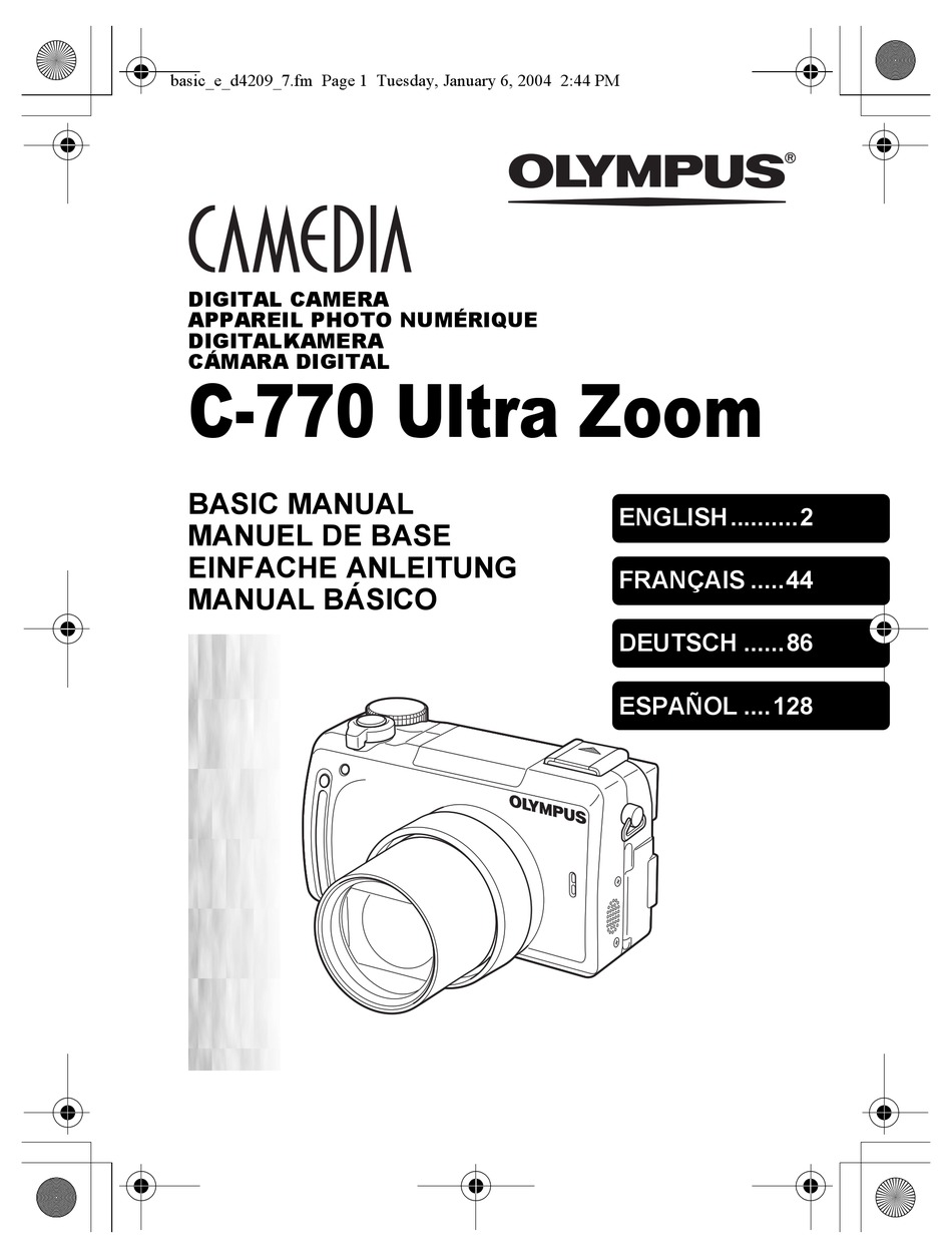 OLYMPUS CAMEDIA C-770 ULTRA ZOOM BASIC MANUAL Pdf Download