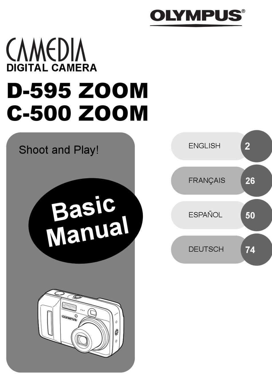 OLYMPUS CAMEDIA C-500 ZOOM BASIC MANUAL Pdf Download | ManualsLib