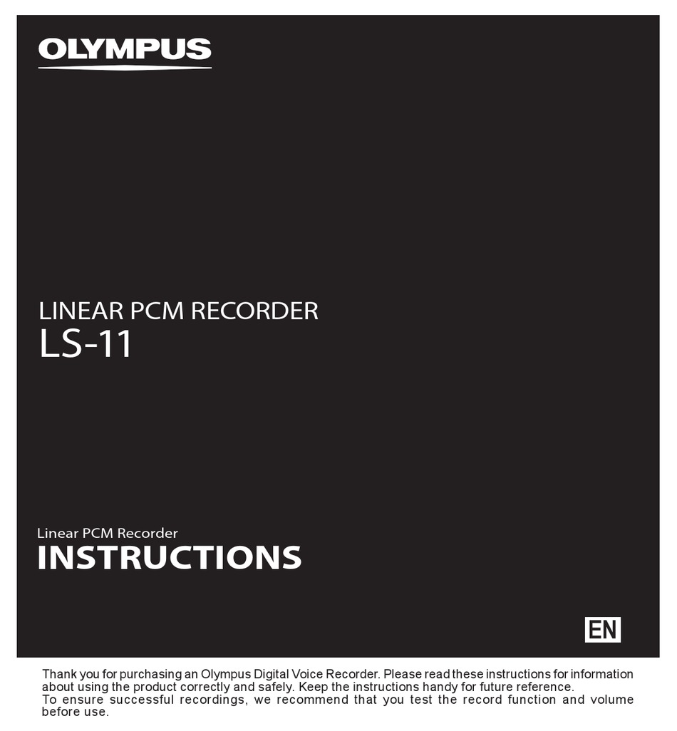Olympus Ls 11 Instructions Manual Pdf Download Manualslib