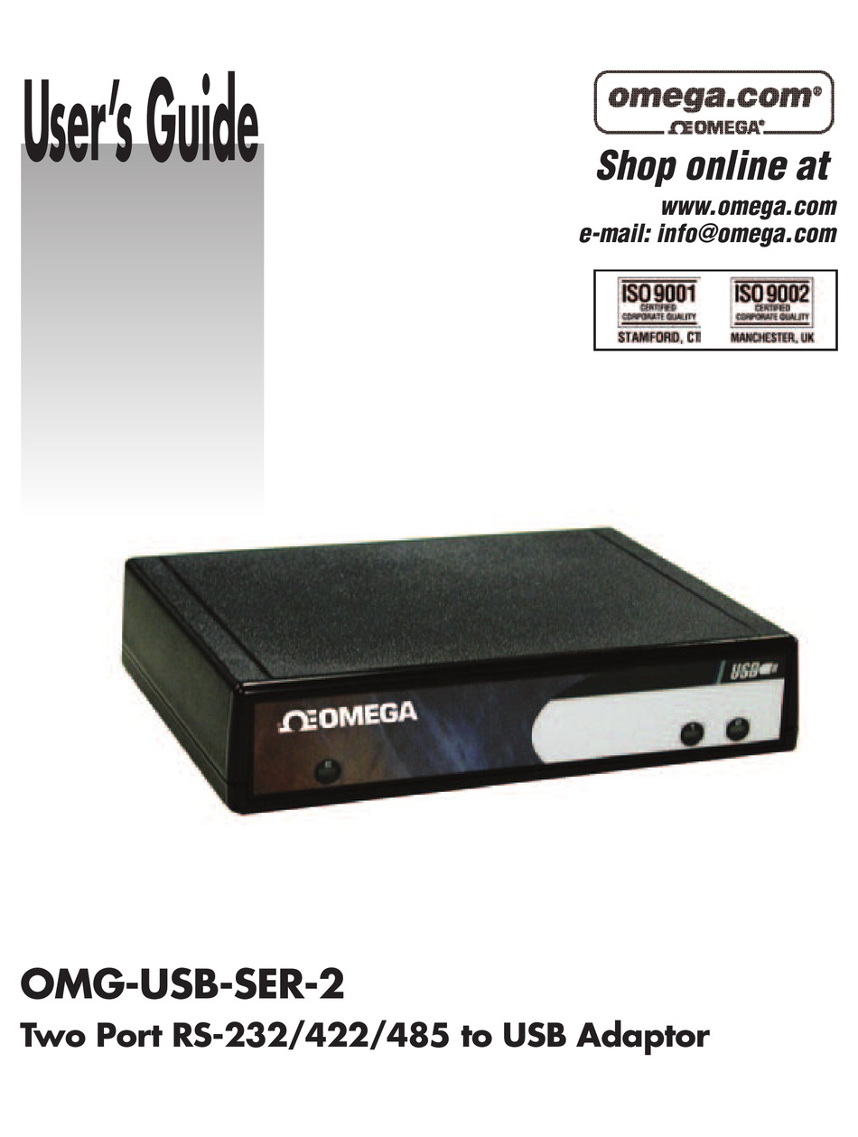 OMEGA OMGUSBSER2 USER MANUAL Pdf Download ManualsLib