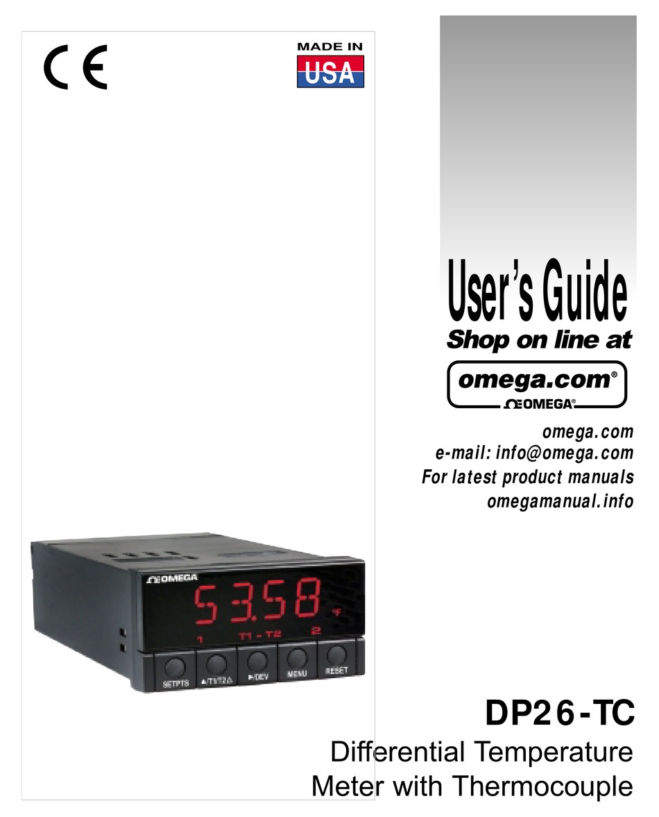 OMEGA DP26TC USER MANUAL Pdf Download ManualsLib