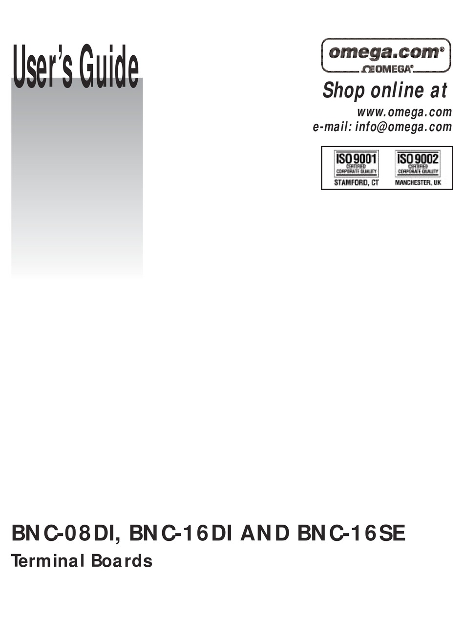 OMEGA ENGINEERING BNC08DI USER MANUAL Pdf Download ManualsLib