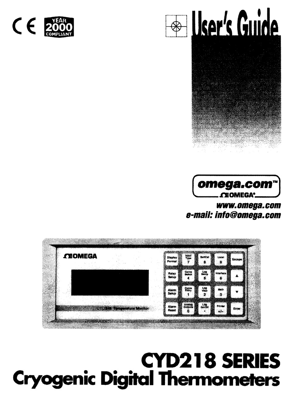 OMEGA ENGINEERING CYD218 SERIES USER MANUAL Pdf Download ManualsLib