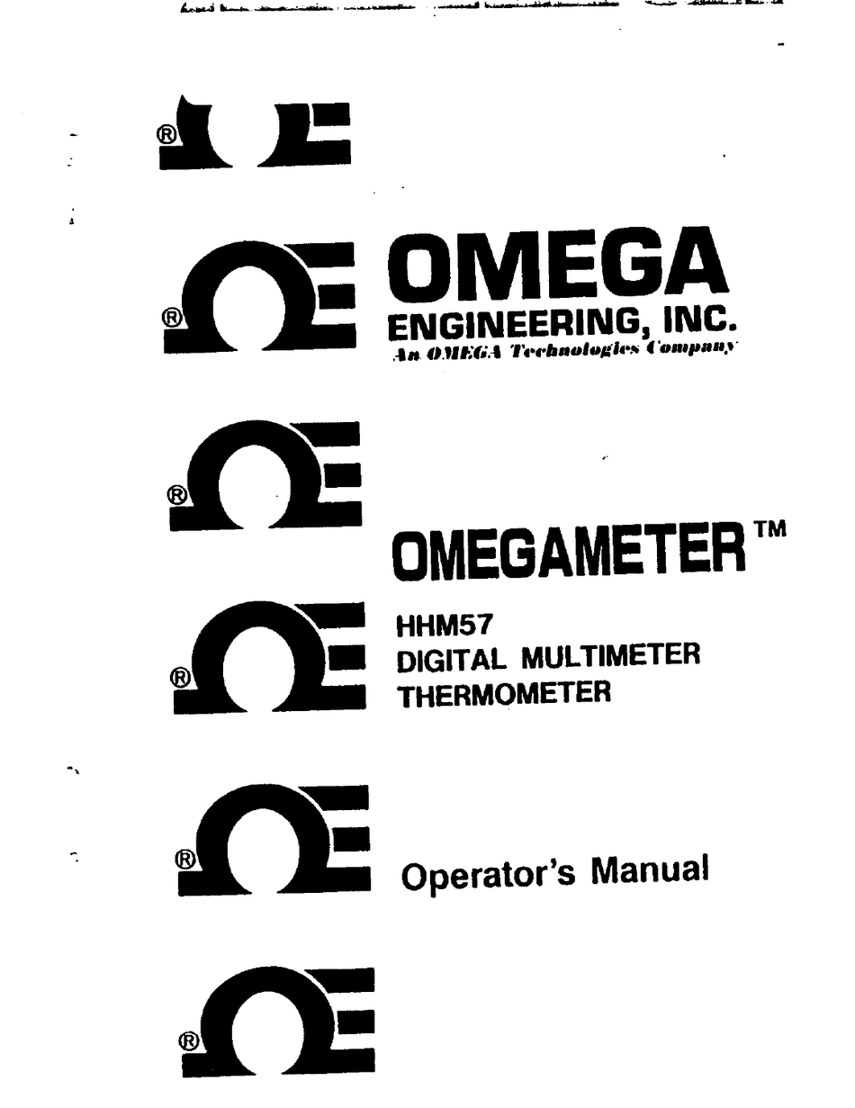 OMEGA ENGINEERING OMEGAMETER HHM57 OPERATOR'S MANUAL Pdf Download ...