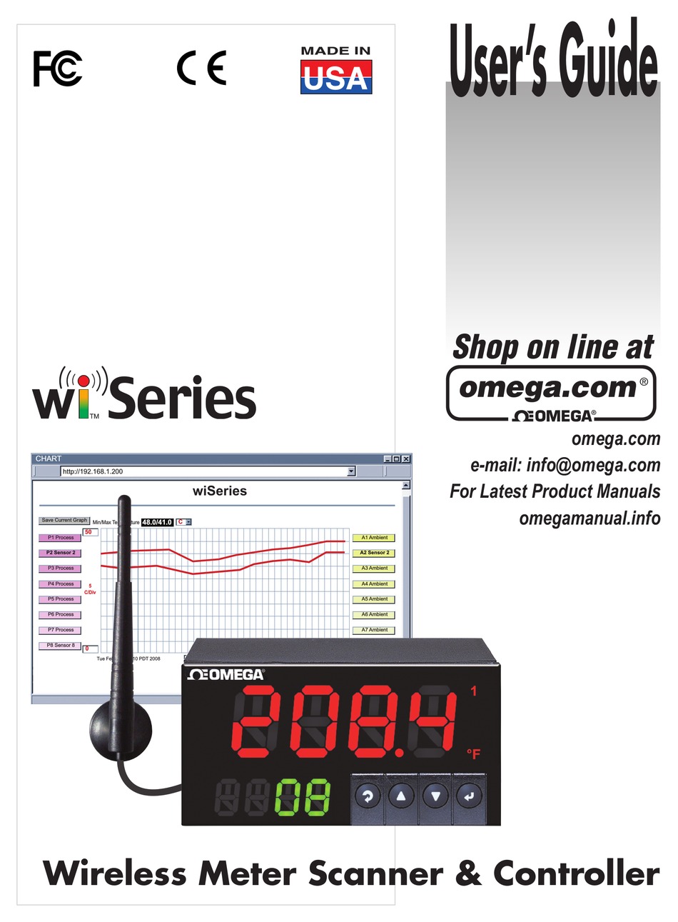 OMEGA ENGINEERING WIRELESS METER SCANNER & CONTROLLER WI SERIES USER