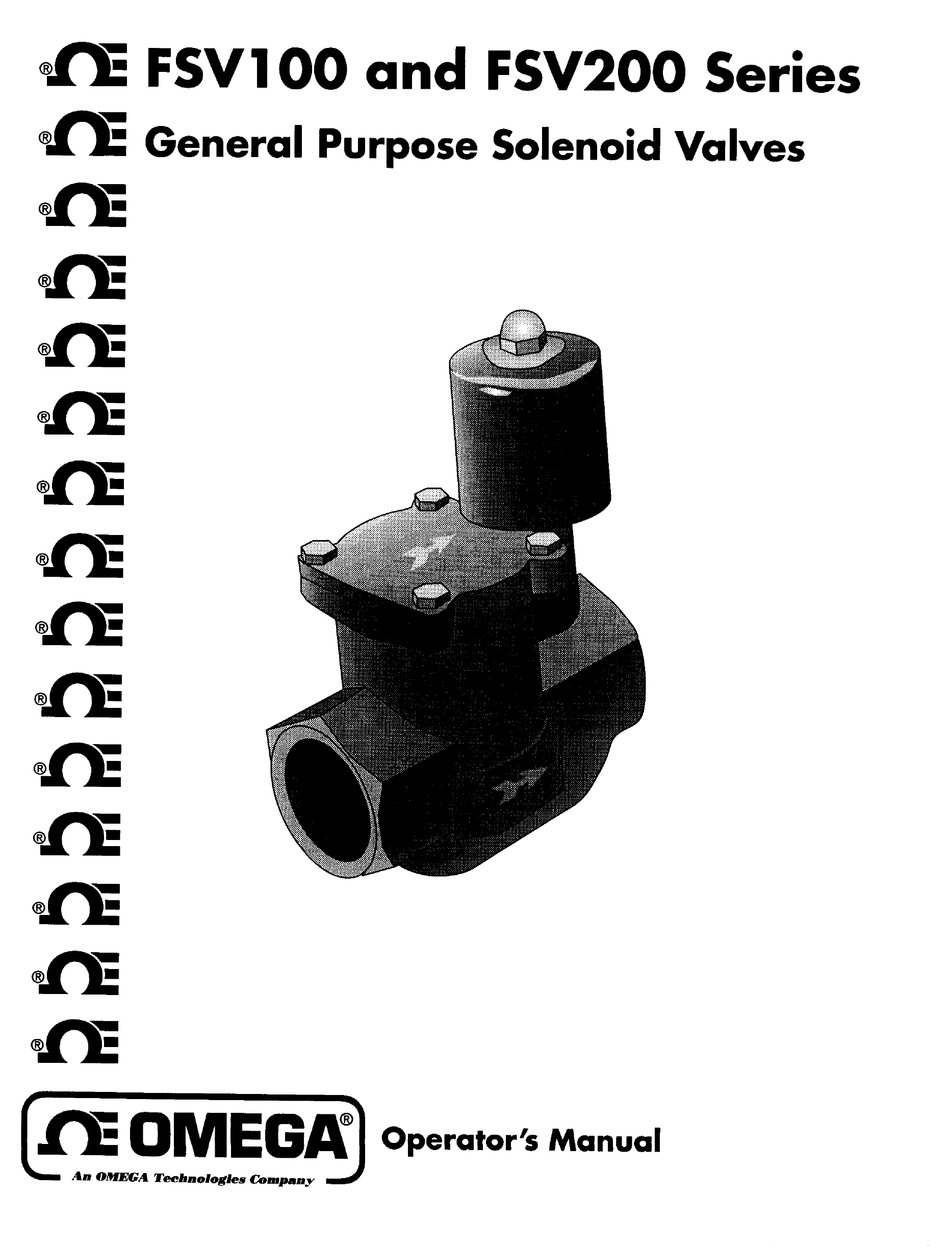 OMEGA ENGINEERING FSV100 SERIES OPERATOR'S MANUAL Pdf Download ManualsLib