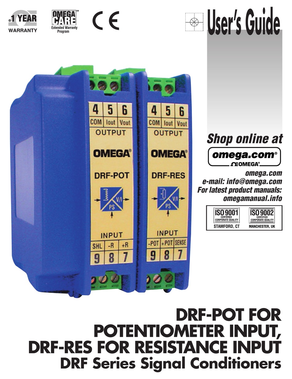 OMEGA ENGINEERING DRFPOT USER MANUAL Pdf Download ManualsLib
