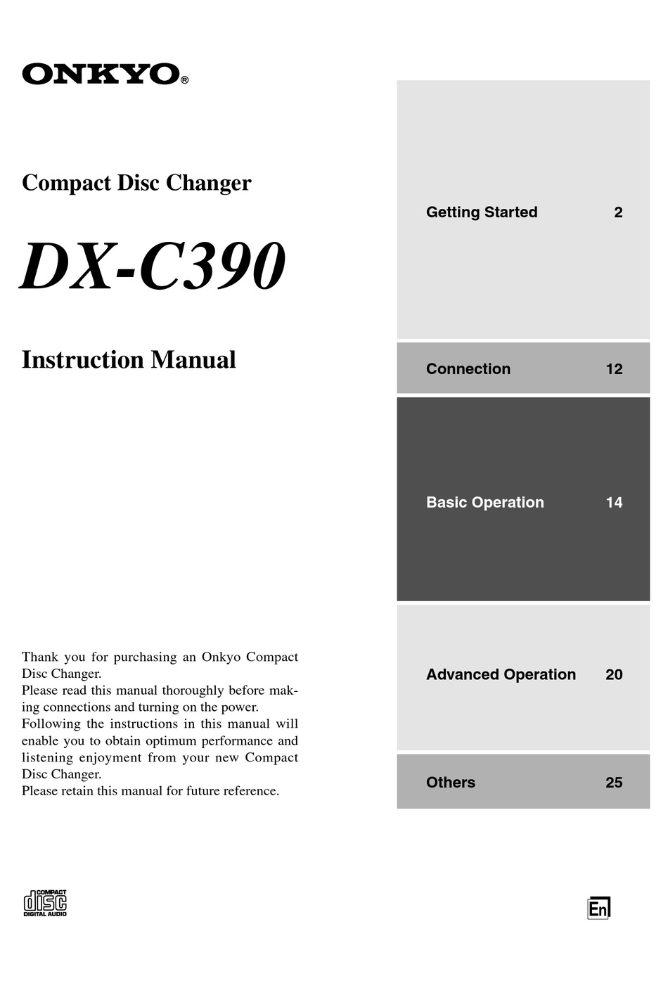 ONKYO DX-C390 INSTRUCTION MANUAL Pdf Download | ManualsLib