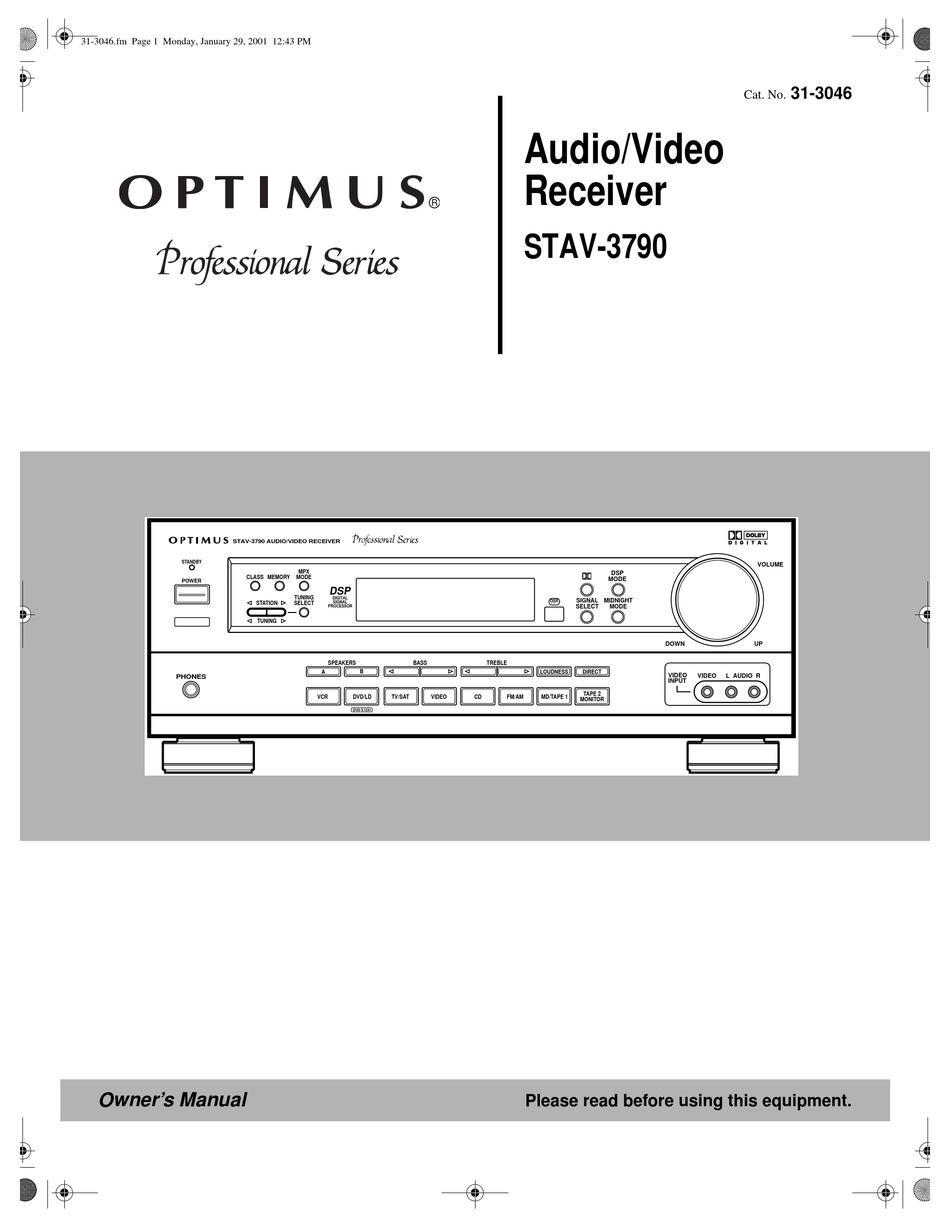 OPTIMUS STAV3790 OWNER'S MANUAL Pdf Download ManualsLib