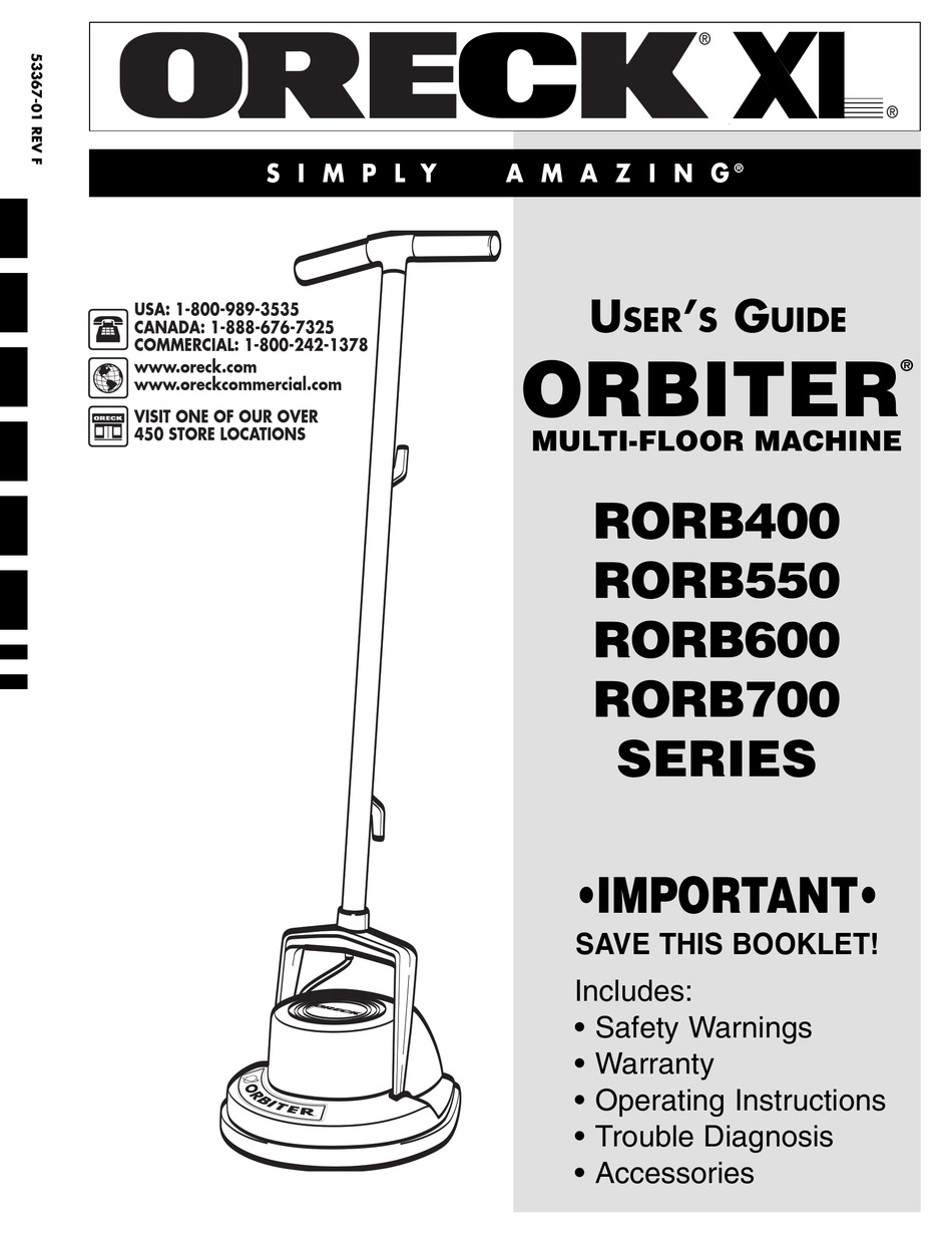 new oreck commercial orbiter warranty