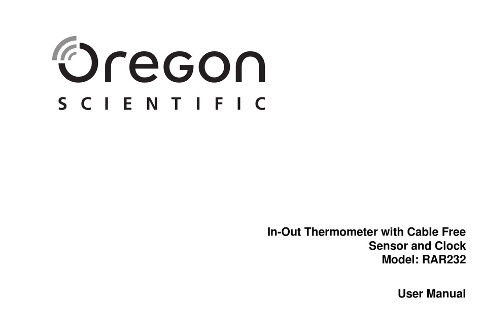 OREGON SCIENTIFIC RAR232 USER MANUAL Pdf Download | ManualsLib