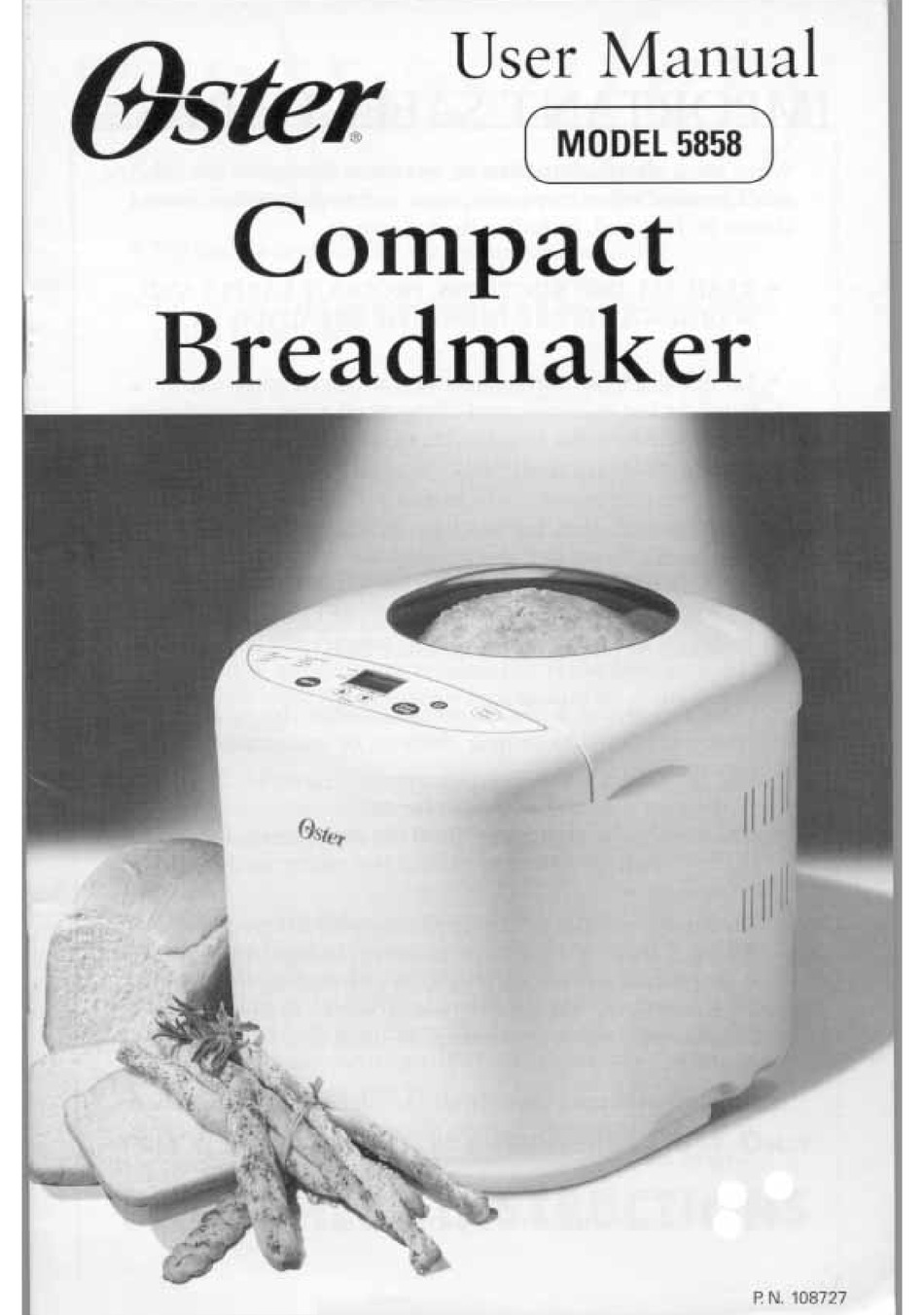 oster bread maker instructions 5834