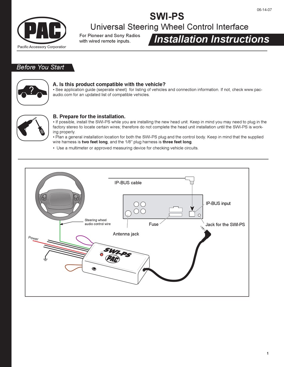PAC SWIPS INSTALLATION INSTRUCTIONS MANUAL Pdf Download ManualsLib