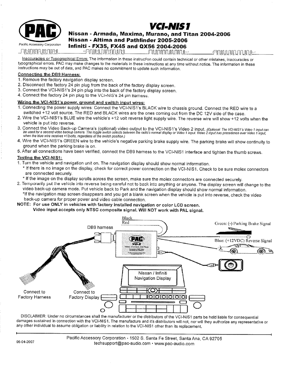 PAC VCI-NIS1 USER MANUAL Pdf Download | ManualsLib