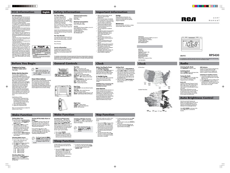 RCA RP5430 USER MANUAL Pdf Download | ManualsLib