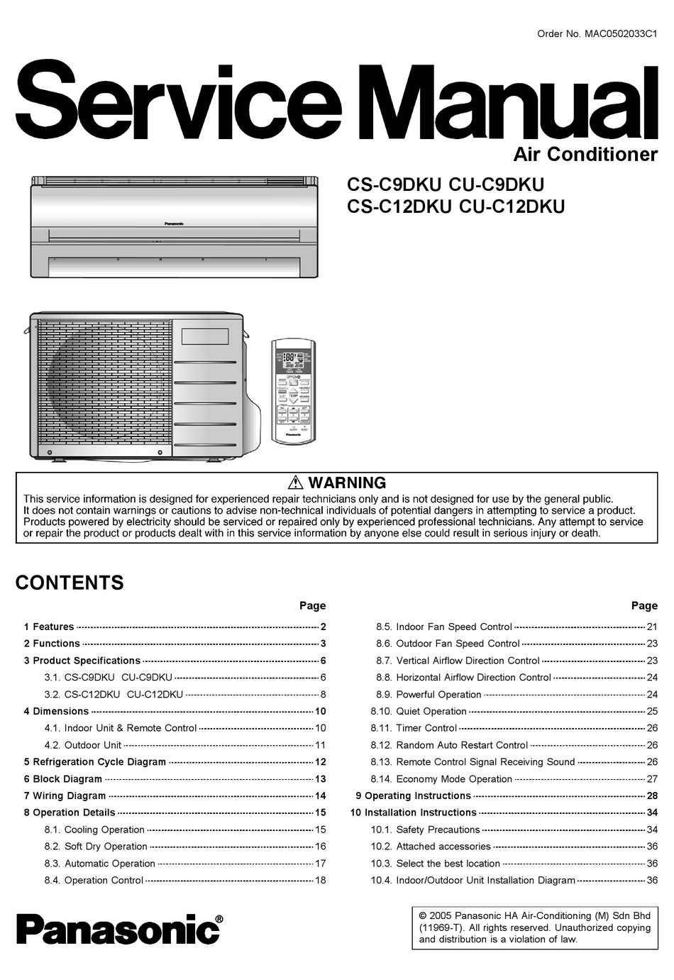 Panasonic Cs C12dku Service Manual Pdf Download Manualslib