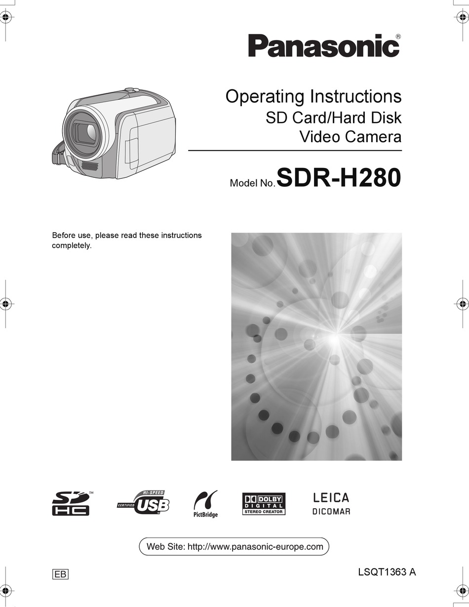 panasonic sdr h80 manual