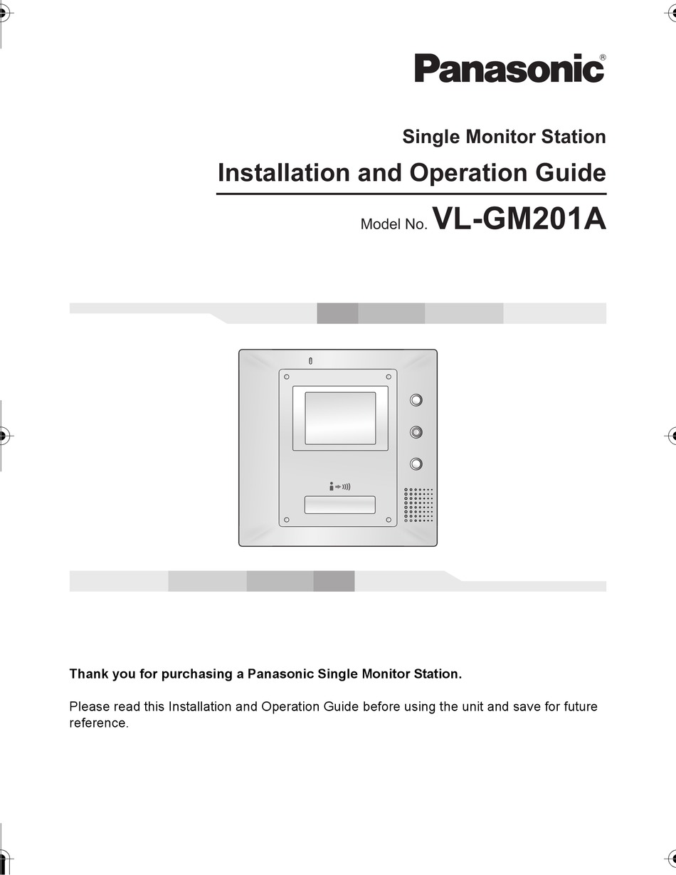PANASONIC VL-GM201A INSTALLATION AND OPERATION MANUAL Pdf Download 