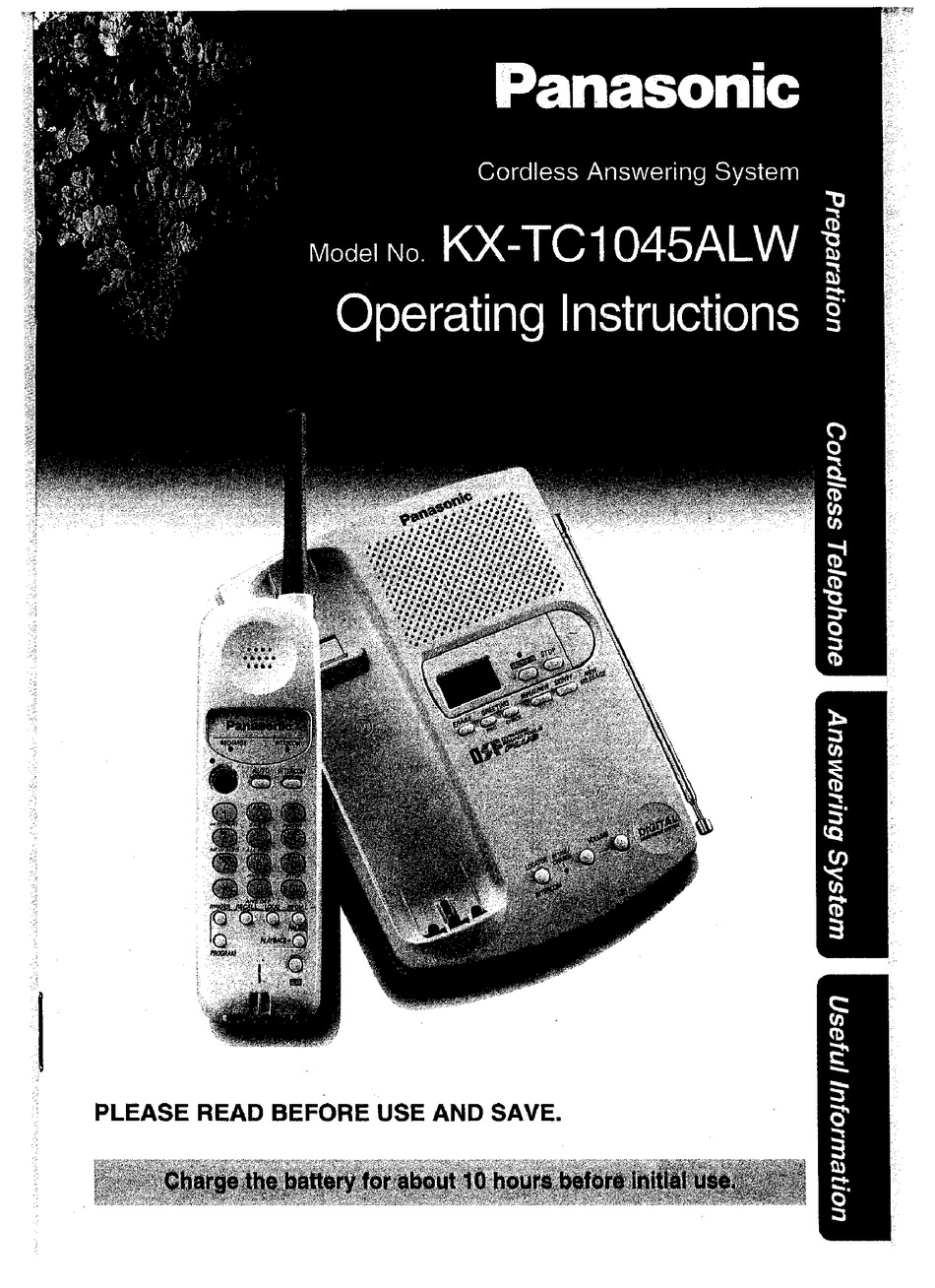 PANASONIC KX-TC1045ALW OPERATING INSTRUCTIONS MANUAL Pdf Download ...