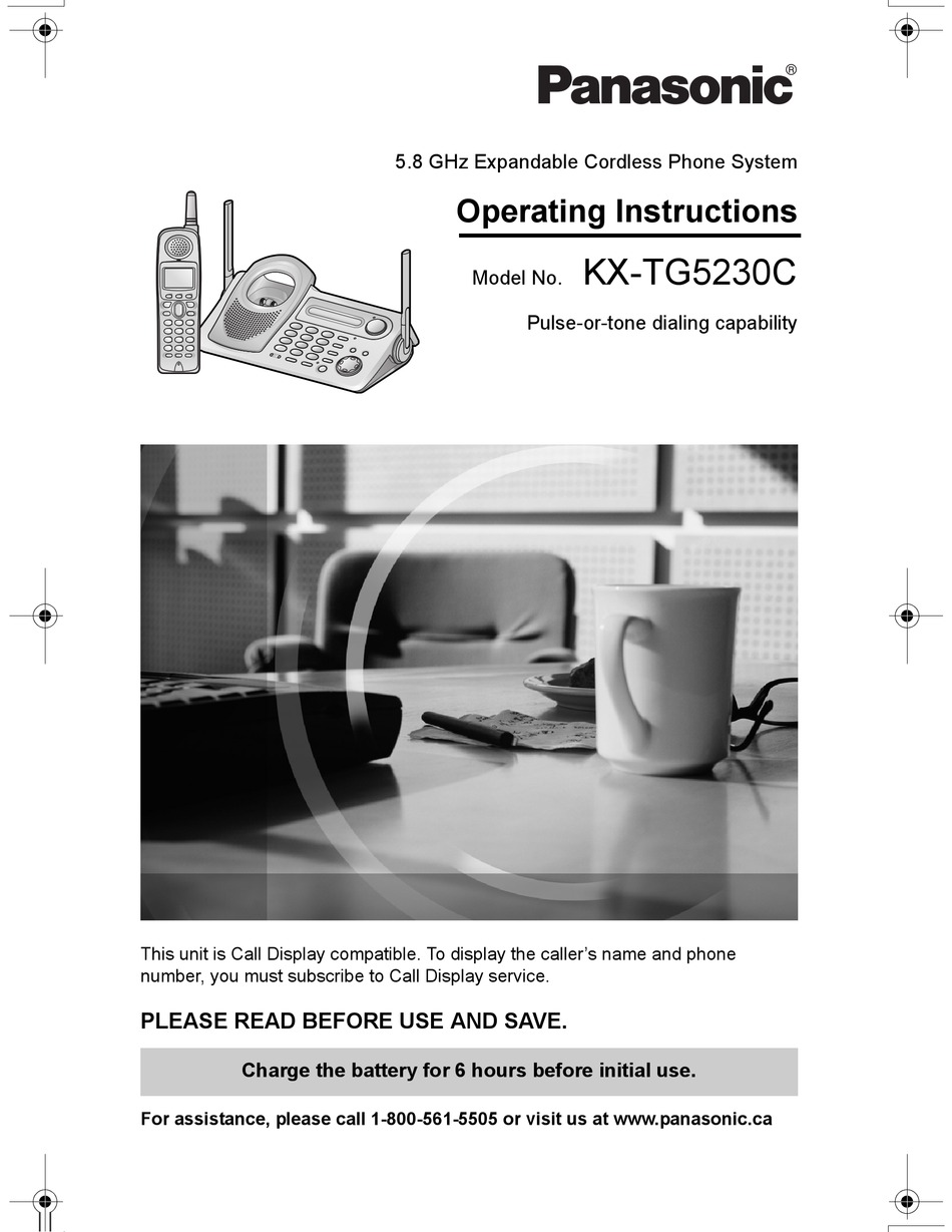 PANASONIC KX-TG5230C OPERATING INSTRUCTIONS MANUAL Pdf Download