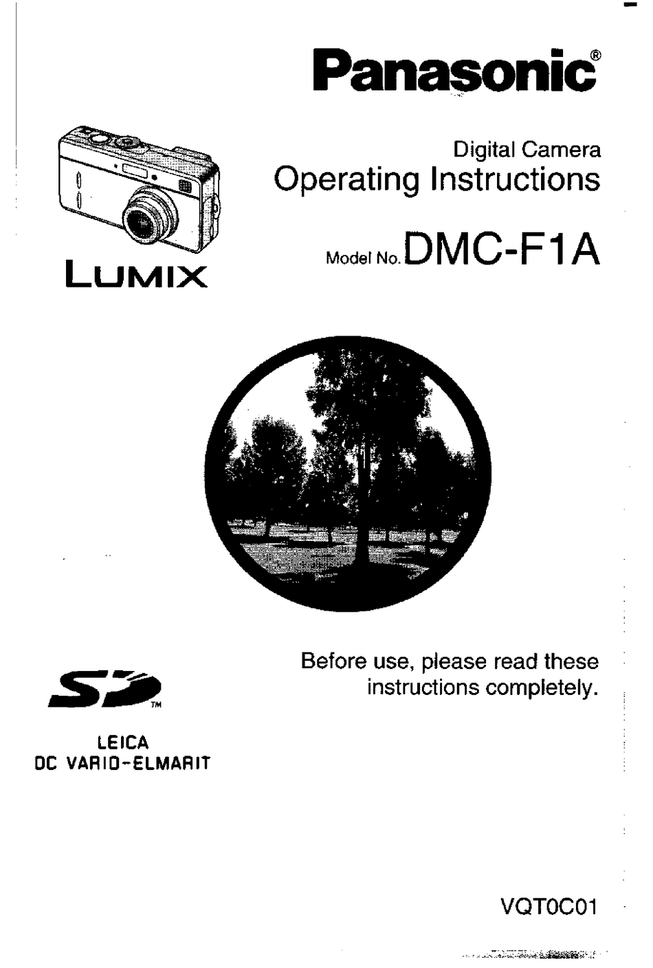 PANASONIC LUMIX DMCF1A OPERATING INSTRUCTIONS MANUAL Pdf Download